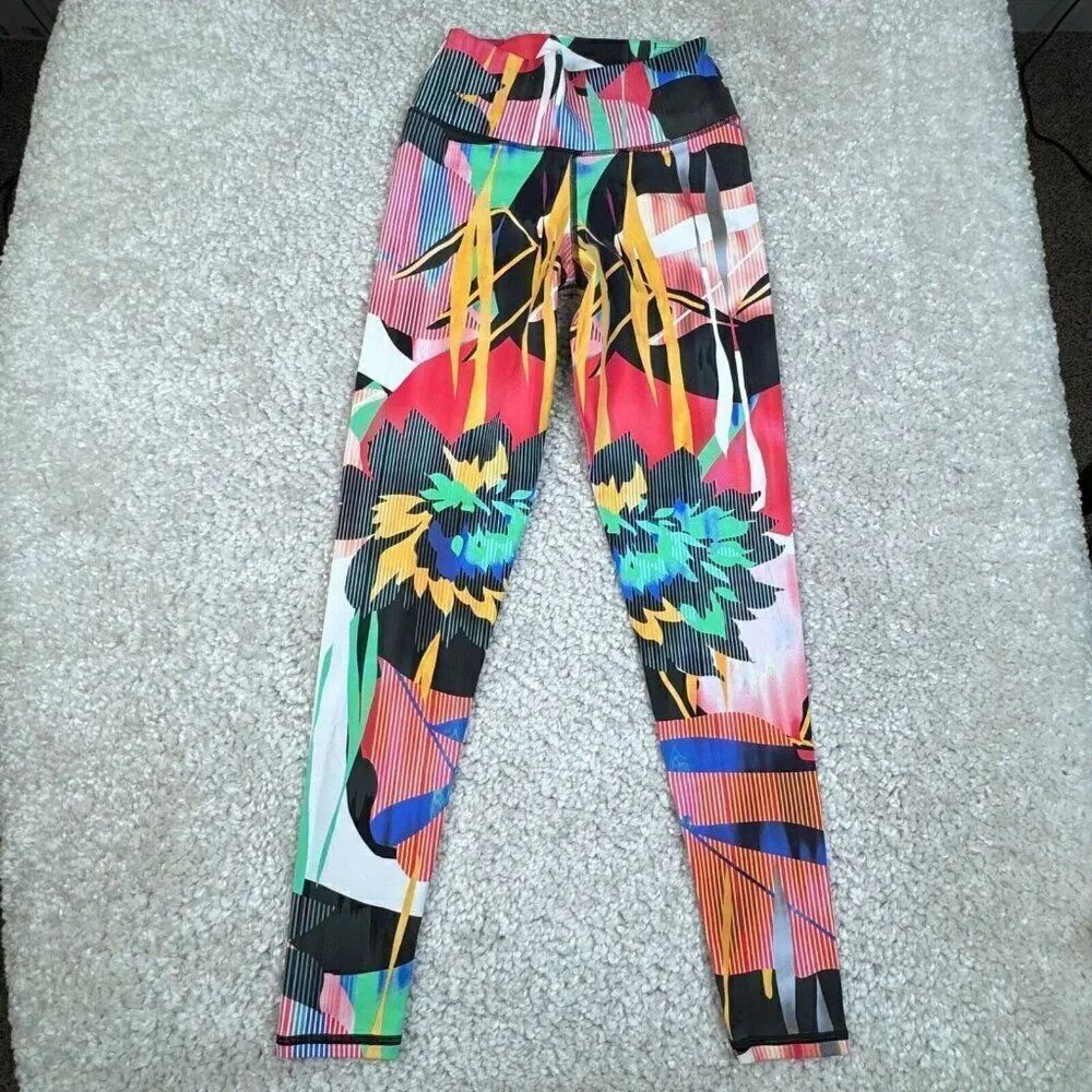 Dona Jo Extreme Yoga Legging Multi Orange Black